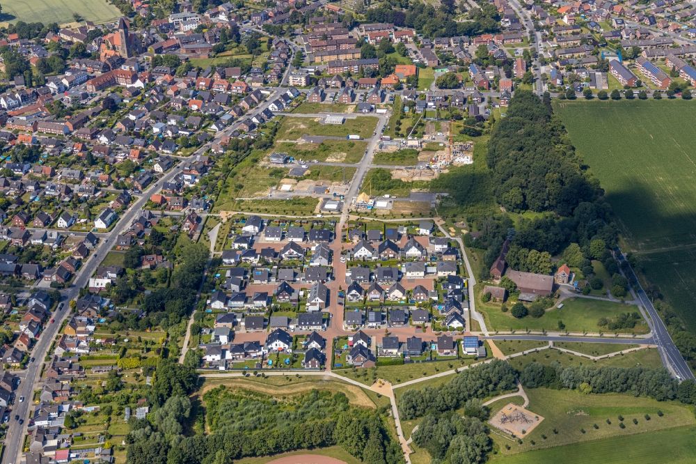 Luftbild Bockum-Hövel - Entstehung einer Mehrfamilienhaussiedlung Wohnpark Schulze-Everding in Bockum-Hövel im Bundesland Nordrhein-Westfalen, Deutschland