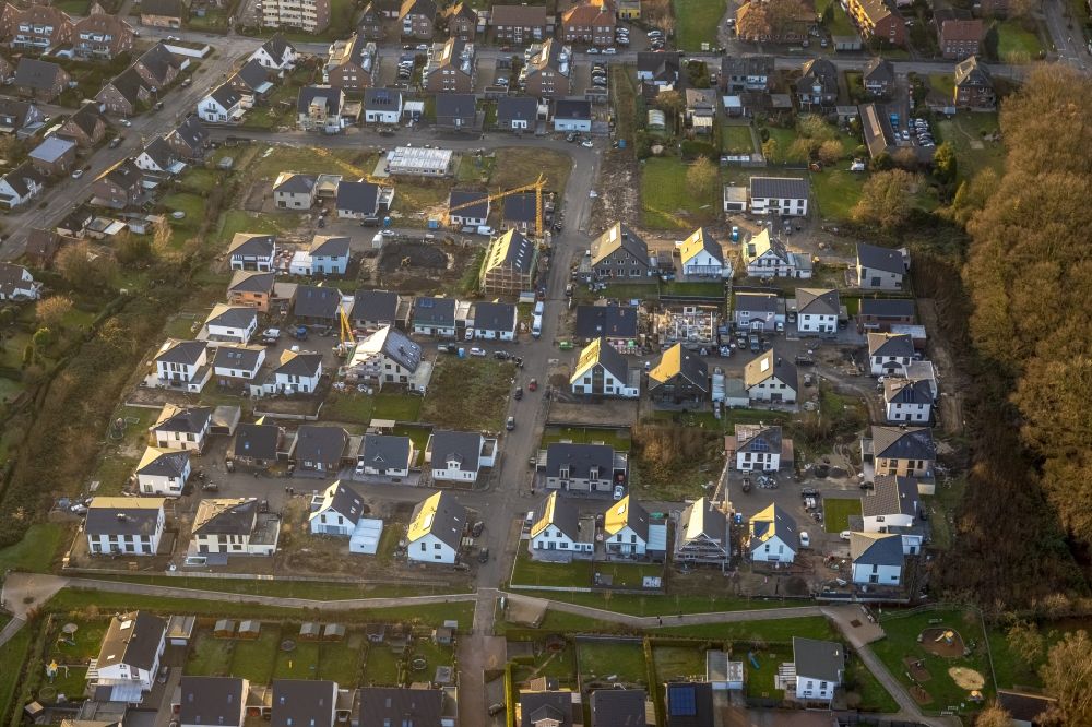 Luftbild Bockum-Hövel - Entstehung einer Mehrfamilienhaussiedlung Wohnpark Schulze-Everding in Bockum-Hövel im Bundesland Nordrhein-Westfalen, Deutschland