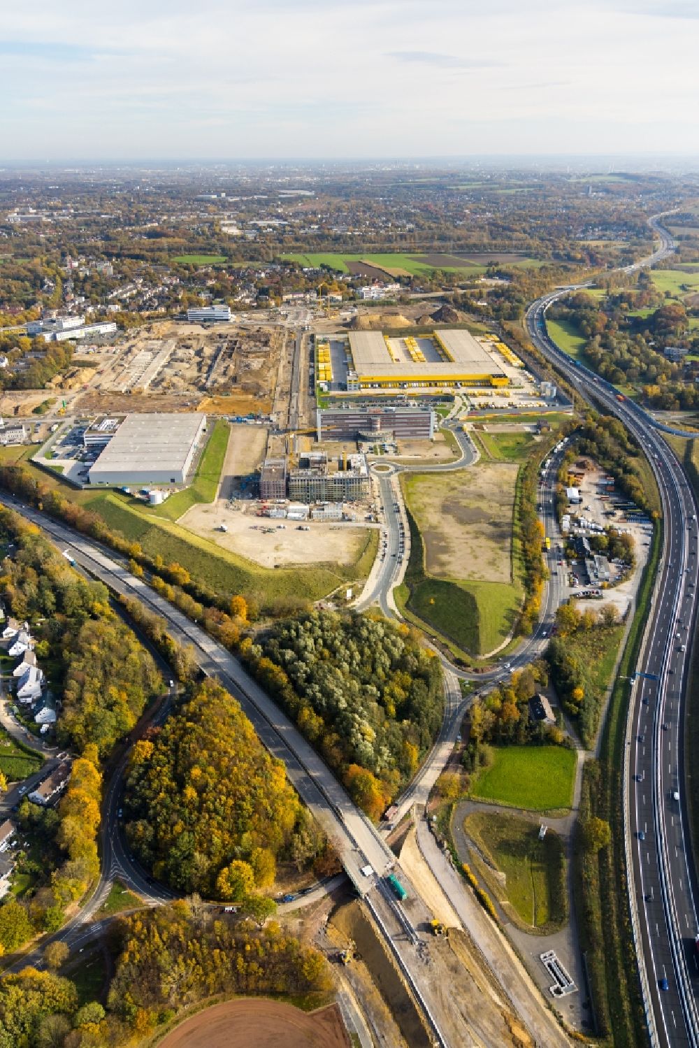 Luftaufnahme Bochum - Entwicklungsgebiet Areal MARK 51°7 auf dem Gelände des ehemaligen Opelwerk in Bochum im Bundesland Nordrhein-Westfalen, Deutschland