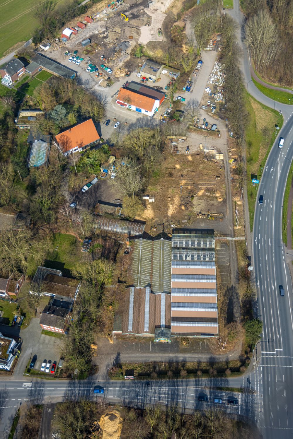 Luftbild Hamm - Entwicklungsgebiet und Bauland- Brache an der Kreuzung Ostdorfstraße - Werler Straße in Hamm im Bundesland Nordrhein-Westfalen, Deutschland