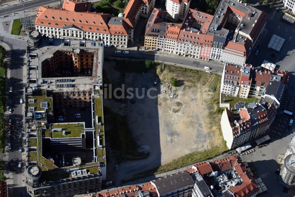 Luftbild Dresden - Entwicklungsgebiet und Bauland- Brache an der Landhausstraße und der Rampische Straße in Dresden im Bundesland Sachsen