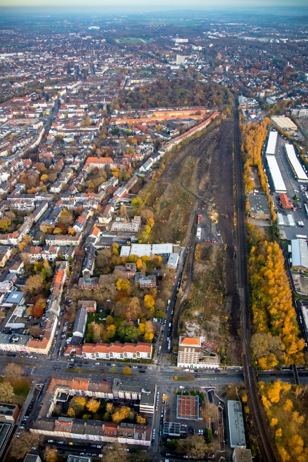 Luftbild Dortmund - Entwicklungsgebiet und Bauland- Brache an der Straße Heiliger Weg in Dortmund im Bundesland Nordrhein-Westfalen, Deutschland