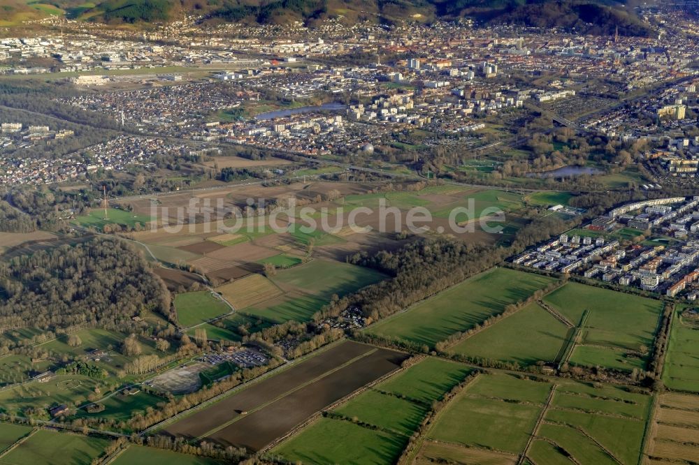 Luftbild Freiburg im Breisgau - Entwicklungsgebiet und Bauland- Dietenbach in Freiburg im Breisgau im Bundesland Baden-Württemberg, Deutschland