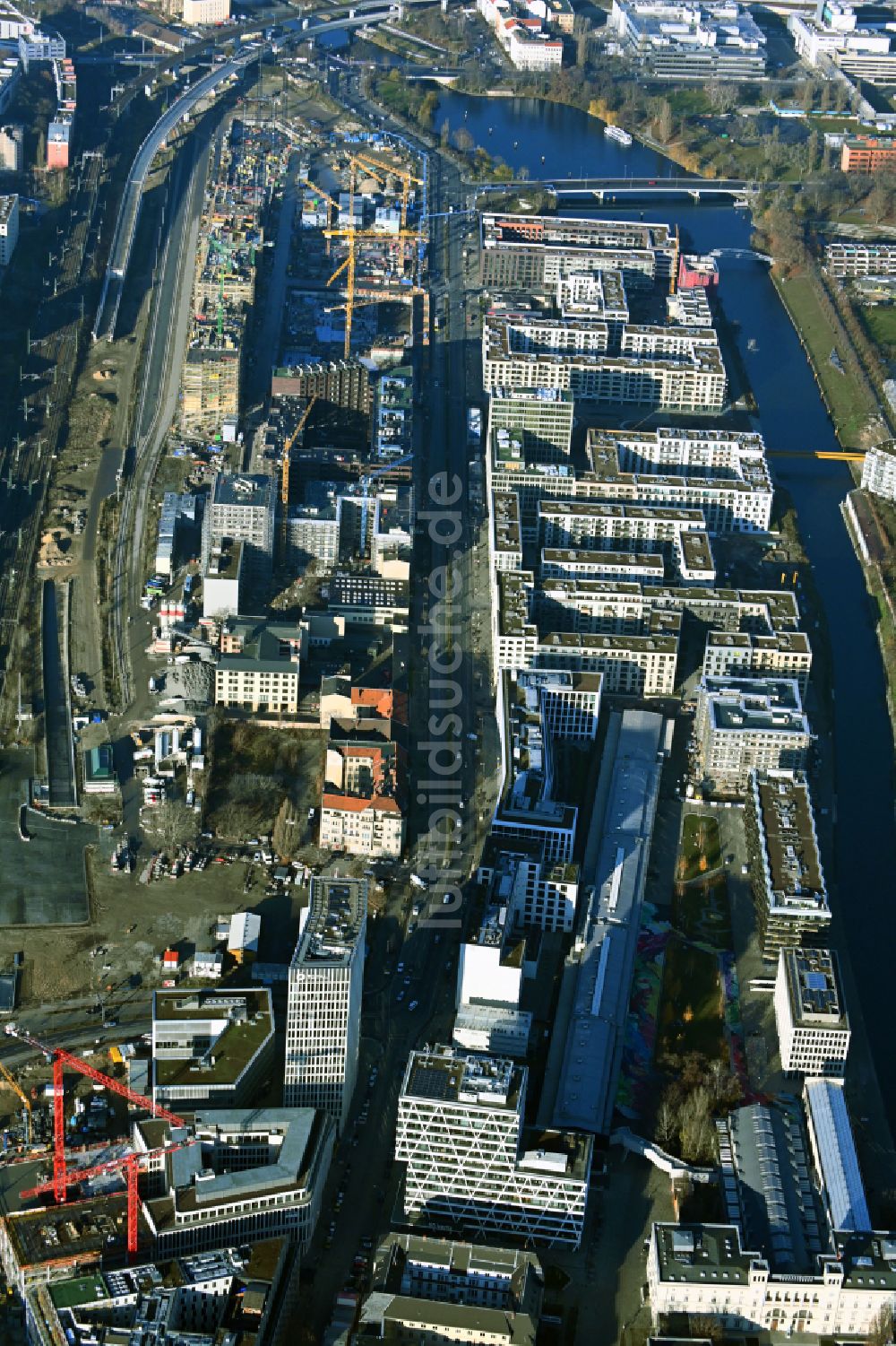 Berlin aus der Vogelperspektive: Entwicklungsgebiet der Europa City im Ortsteil Moabit in Berlin, Deutschland