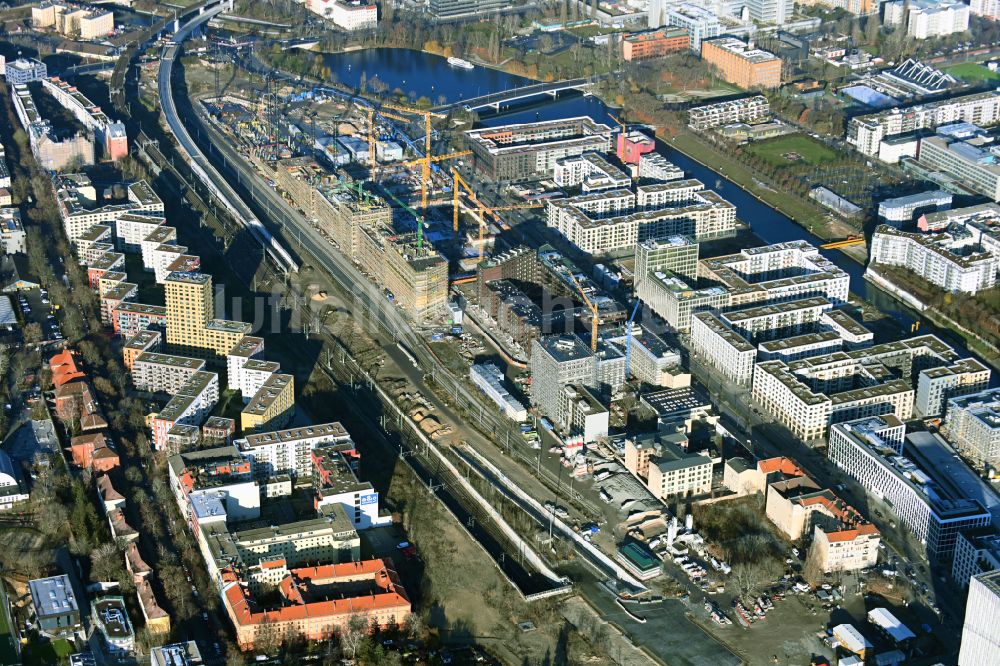 Luftbild Berlin - Entwicklungsgebiet der Europa City im Ortsteil Moabit in Berlin, Deutschland
