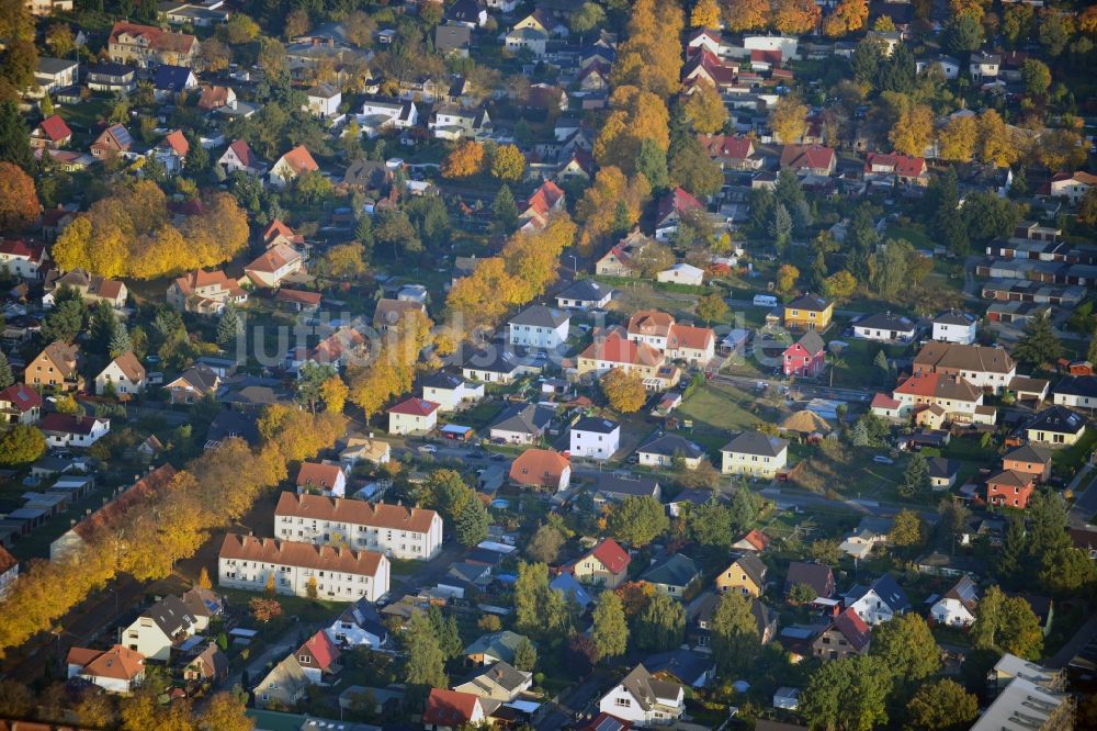 Luftaufnahme Hennigsdorf - Entwicklungsgebiet Heideweg, Kiefernstraße, Brandenburgische Straße in Hennigsdorf im Bundesland Brandenburg