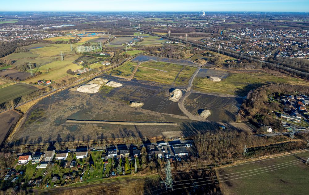 Luftbild Oestrich - Entwicklungsgebiet der Industriebrache des ehemaligen Kraftwerks- Gelände Knepper in Castrop-Rauxel im Bundesland Nordrhein-Westfalen, Deutschland