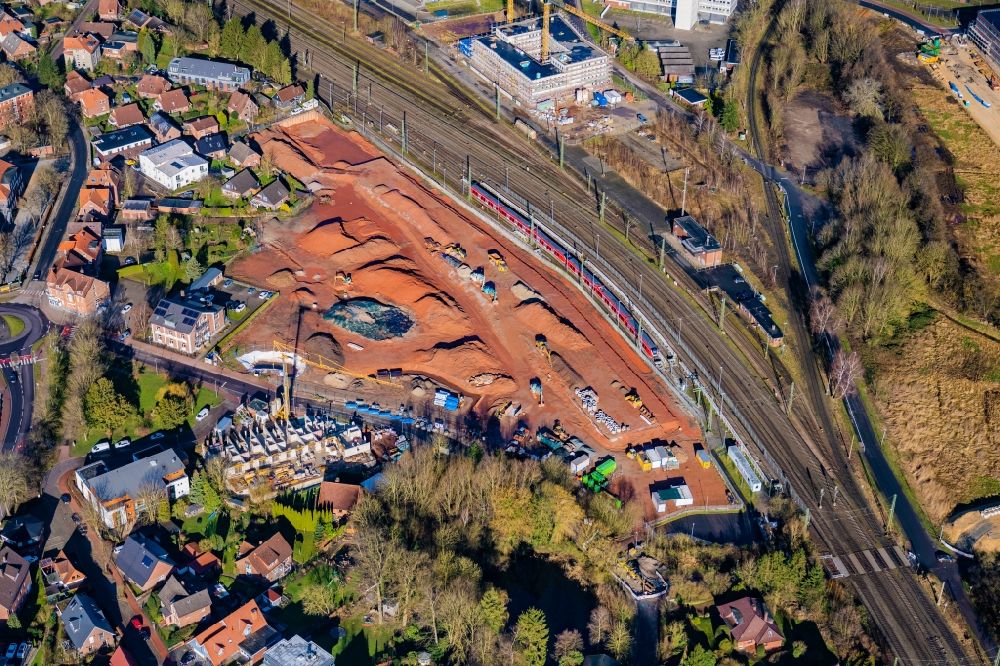 Luftbild Stade - Entwicklungsgebiet der Industriebrache des ehemaligen Mineralölwerkes in Stade im Bundesland Niedersachsen, Deutschland