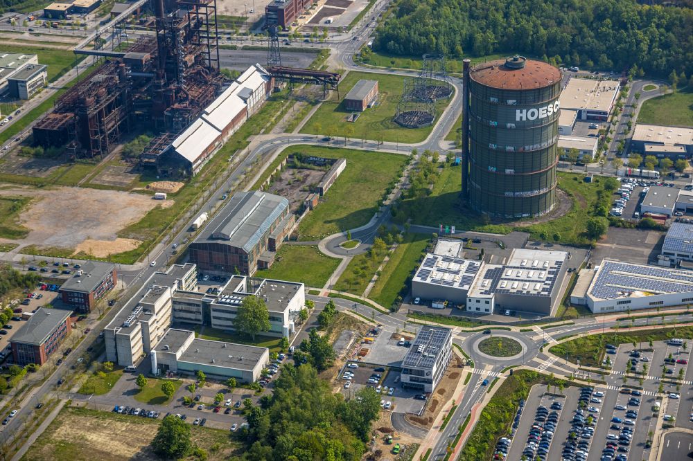 Dortmund von oben - Entwicklungsgebiet der Industriebrache Kompetenzzentren des TechnologieZentrumDortmund auf dem Zukunftsstandort PHOENIX West in Dortmund im Bundesland Nordrhein-Westfalen