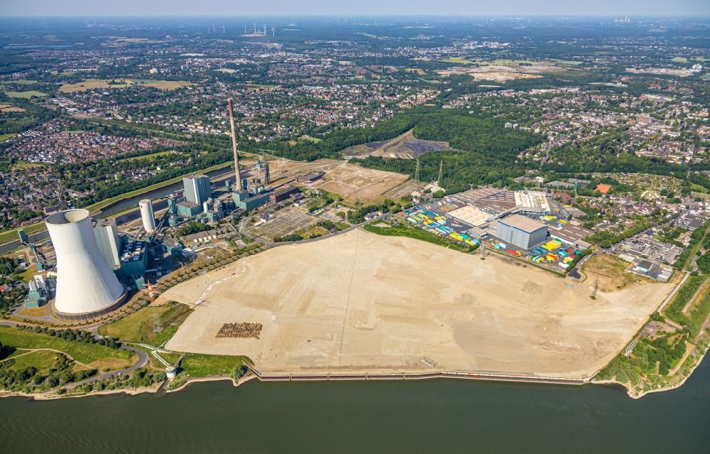 Luftaufnahme Duisburg - Entwicklungsgebiet der Industriebrache Logport VI in Duisburg im Bundesland Nordrhein-Westfalen, Deutschland