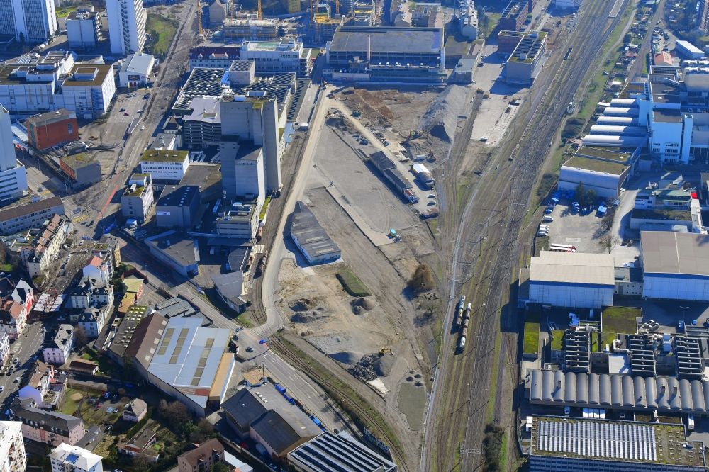Luftbild Basel - Entwicklungsgebiet der Industriebrache Lysbüchel Areal in Basel, Schweiz