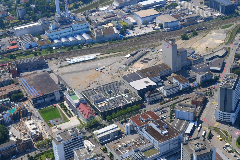 Basel aus der Vogelperspektive: Entwicklungsgebiet der Industriebrache Lysbüchel Areal in Basel, Schweiz