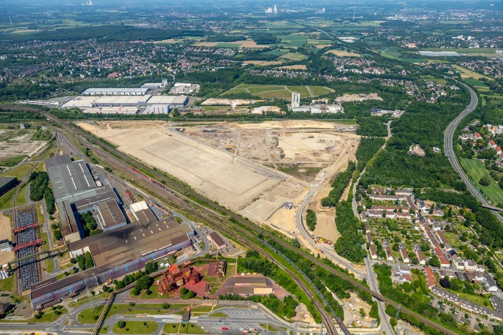 Luftbild Dortmund - Entwicklungsgebiet der Industriebrache im Ortsteil Scharnhorst in Dortmund im Bundesland Nordrhein-Westfalen, Deutschland