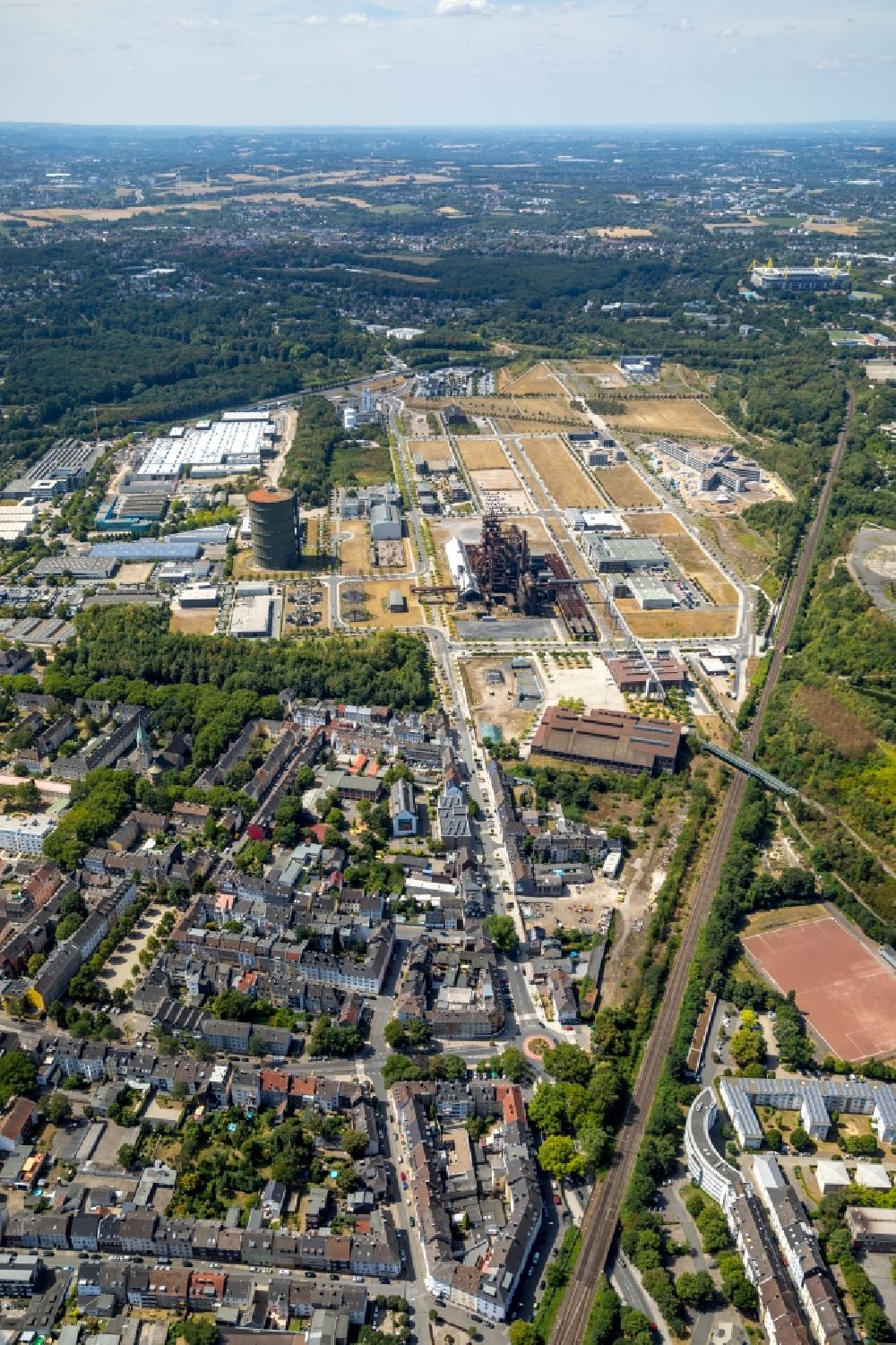 Luftbild Dortmund - Entwicklungsgebiet der Industriebrache Phönix-West im Ortsteil Hörde in Dortmund im Bundesland Nordrhein-Westfalen