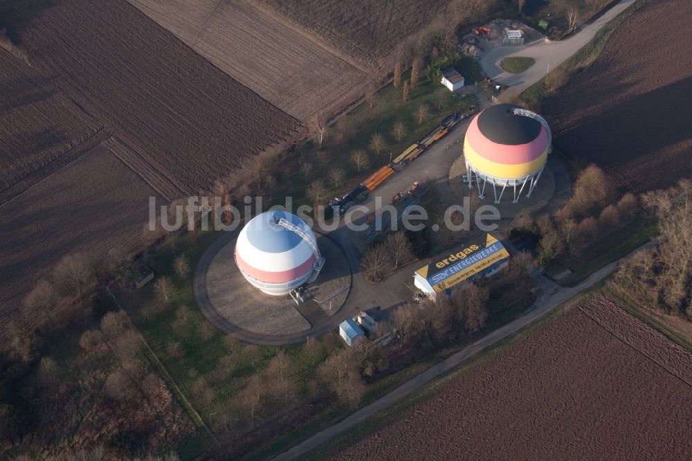 Rastatt von oben - Erdgasgas Speicher in Rastatt im Bundesland Baden-Württemberg