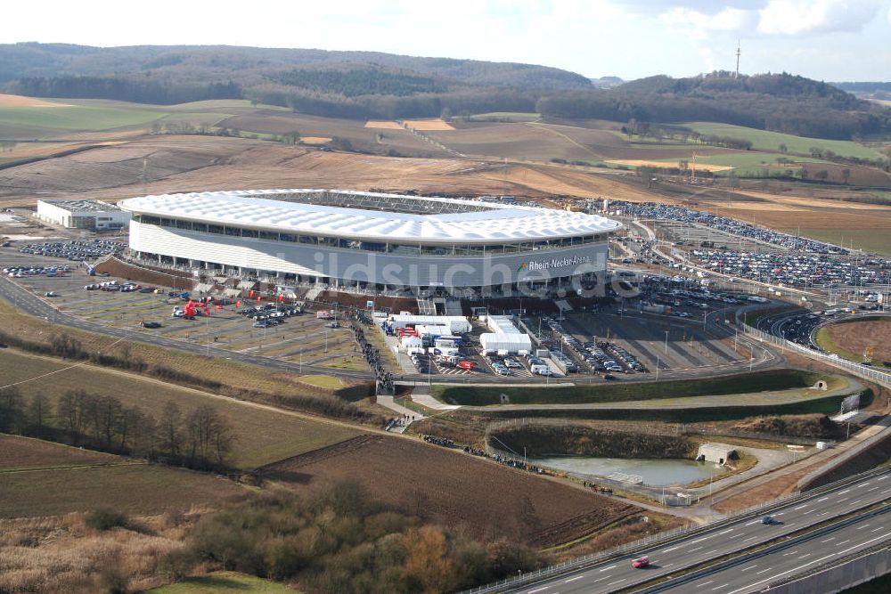 Luftaufnahme Sinsheim - Eröffnung der Rhein-Neckar-Arena in Sinsheim