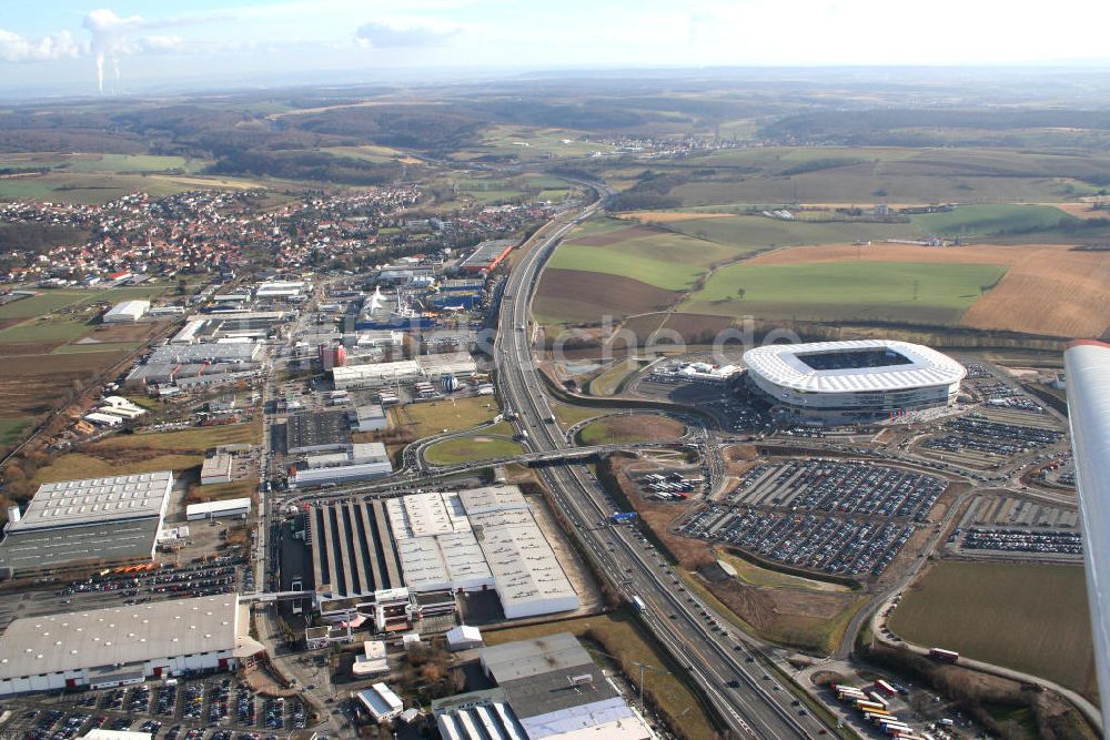 Sinsheim von oben - Eröffnung der Rhein-Neckar-Arena in Sinsheim