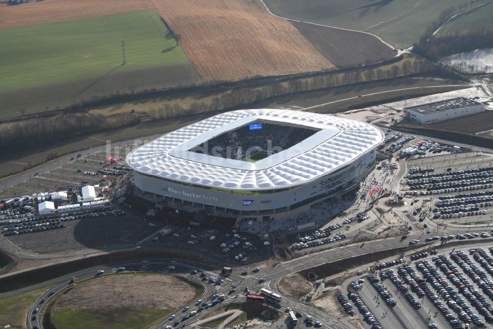 Luftaufnahme Sinsheim - Eröffnung der Rhein-Neckar-Arena in Sinsheim