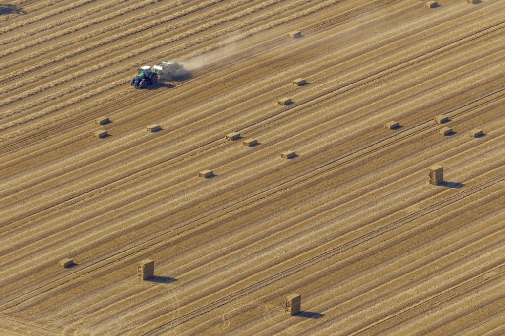 Luftbild Übach-Palenberg - Ernte auf Feldern in der Nähe von Übach-Palenberg mit mit Erntemaschienen im Ruhrgebiet in Nordrhein-Westfalen