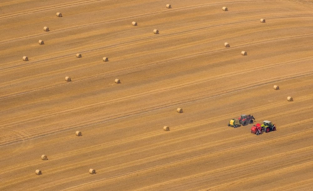 Neukalen von oben - Ernteeinsatz auf landwirtschaftlichen Feldern in Neukalen im Bundesland Mecklenburg-Vorpommern