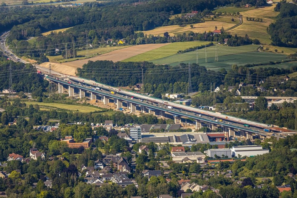 Luftbild Hagen - Ersatzneubau Lennetalbrücke der Autobahn BAB A45 in Hagen im Bundesland Nordrhein-Westfalen