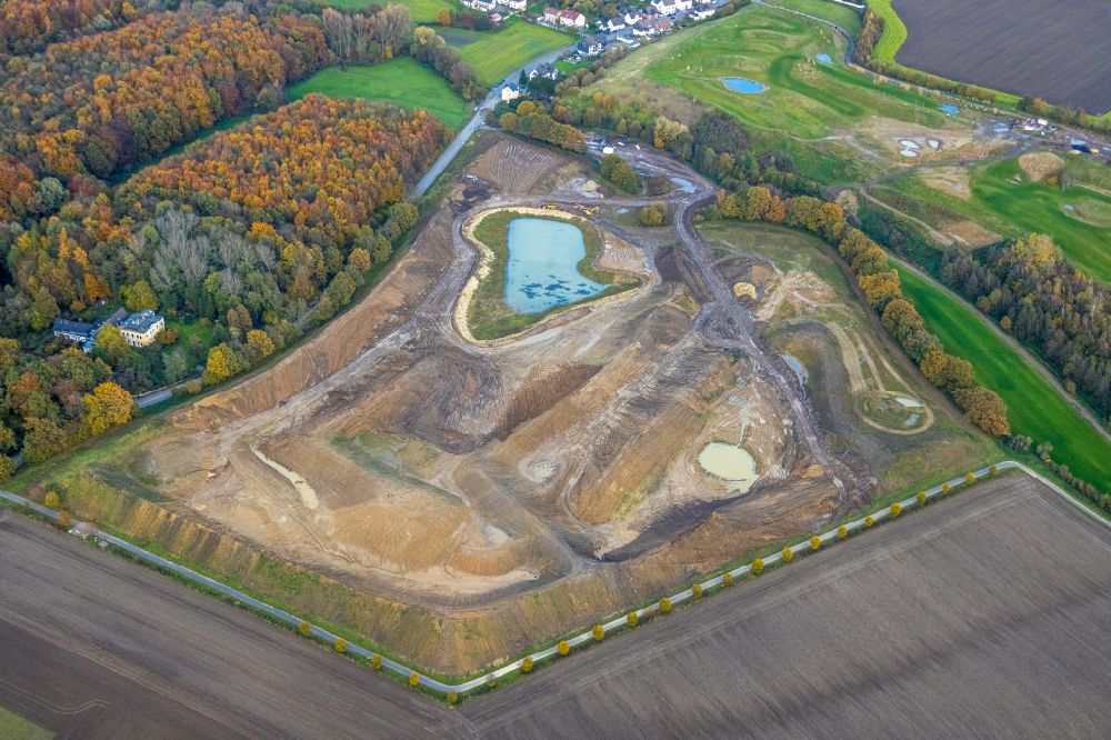 Holte von oben - Erschließungsarbeiten zum Neubau eines Golfparks in Holte im Bundesland Nordrhein-Westfalen, Deutschland