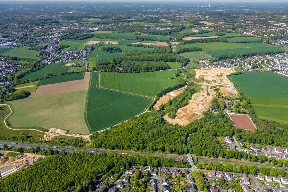 Luftbild Werne - Erschließungsarbeiten zum Neubau eines Golfparks nördlich von Werne im Bundesland Nordrhein-Westfalen, Deutschland