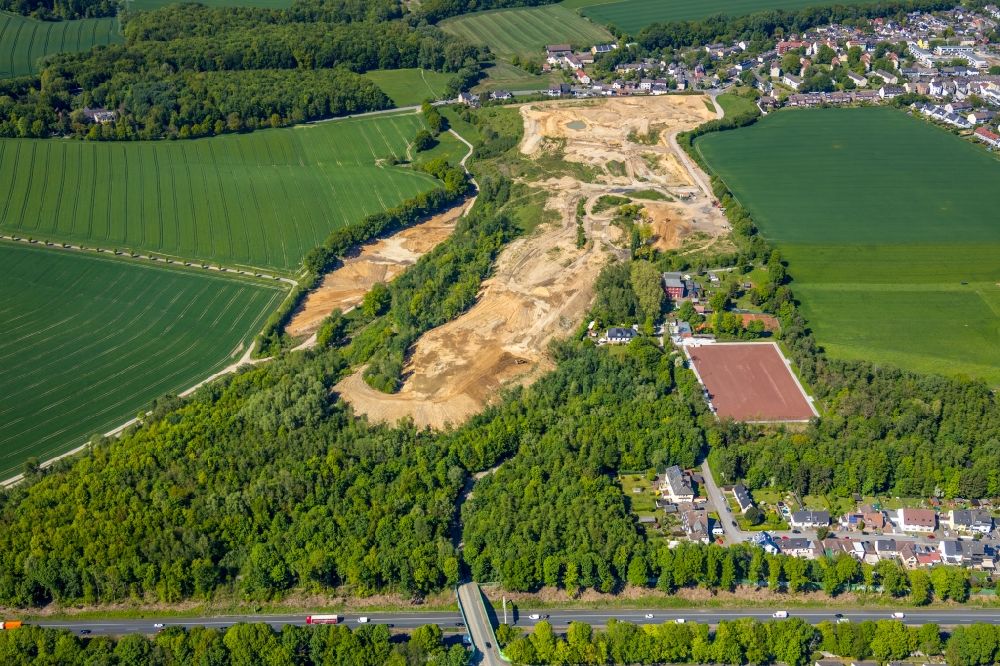 Luftaufnahme Werne - Erschließungsarbeiten zum Neubau eines Golfparks nördlich von Werne im Bundesland Nordrhein-Westfalen, Deutschland