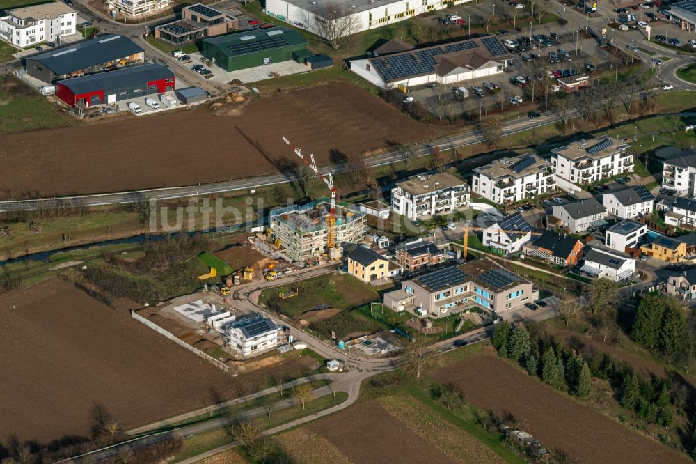 Ettenheim von oben - Erweiterung des Baugebietes Fürstenfeld und KITA- Kindergarten in Ettenheim im Bundesland Baden-Württemberg, Deutschland