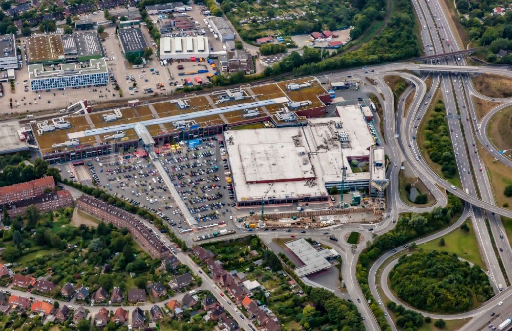 Luftbild Kiel - Erweiterungs- Baustelle am Gebäudekomplex des Einkaufszentrum CITTI-PARK Kiel in Kiel im Bundesland Schleswig-Holstein, Deutschland