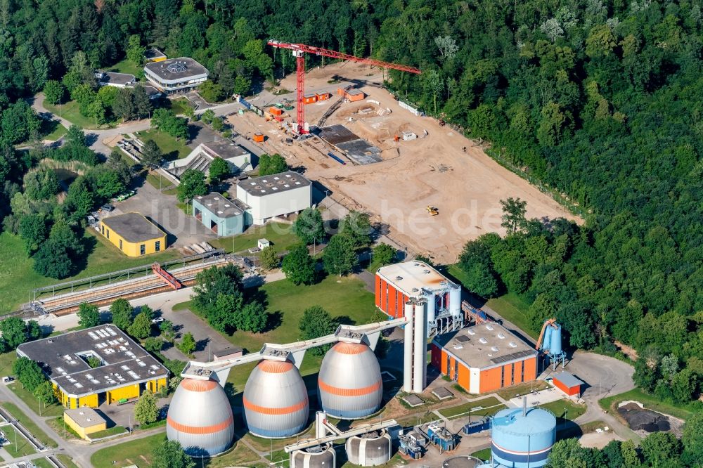 Luftbild Forchheim - Erweiterungs Baustelle der Klärwerks- Becken und Reinigungsstufen in Forchheim im Bundesland Baden-Württemberg, Deutschland