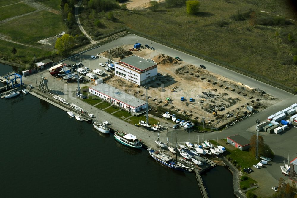 Luftbild Rostock - Erweiterungs- Baustelle SAB Marina Bramow in Rostock im Bundesland Mecklenburg-Vorpommern, Deutschland