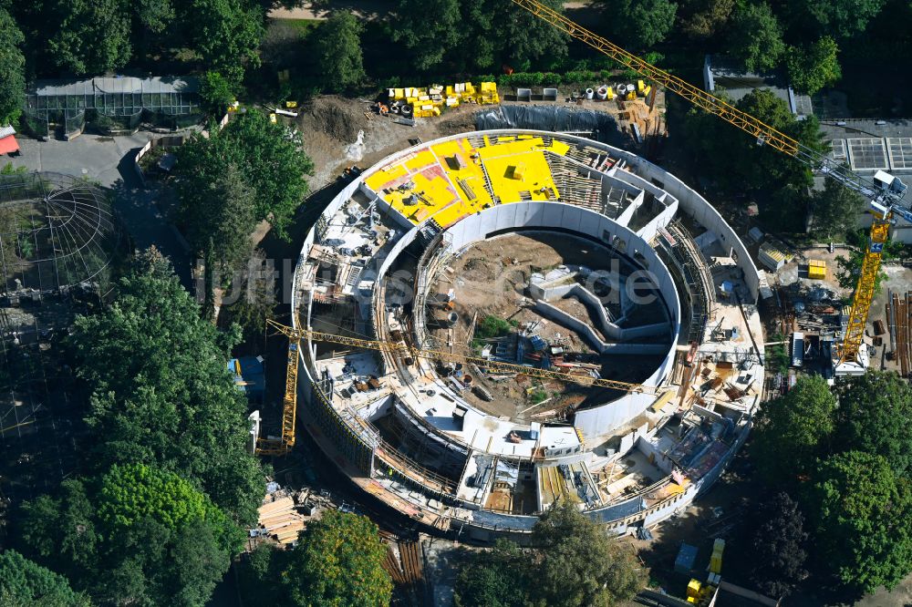 Luftbild Dresden - Erweiterungs- Baustelle am Tierzucht- Gehege Orang-Utan- Haus in Dresden im Bundesland Sachsen, Deutschland