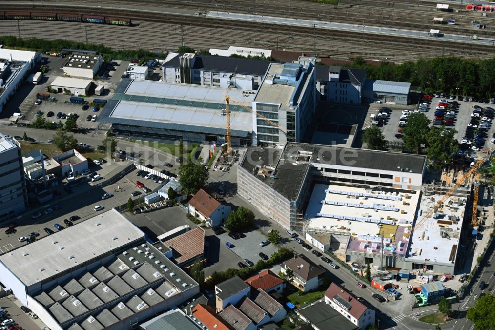 Bietigheim-Bissingen von oben - Erweiterungs - Neubau - Baustelle auf dem Valeo- Werksgelände in Bietigheim-Bissingen im Bundesland Baden-Württemberg, Deutschland