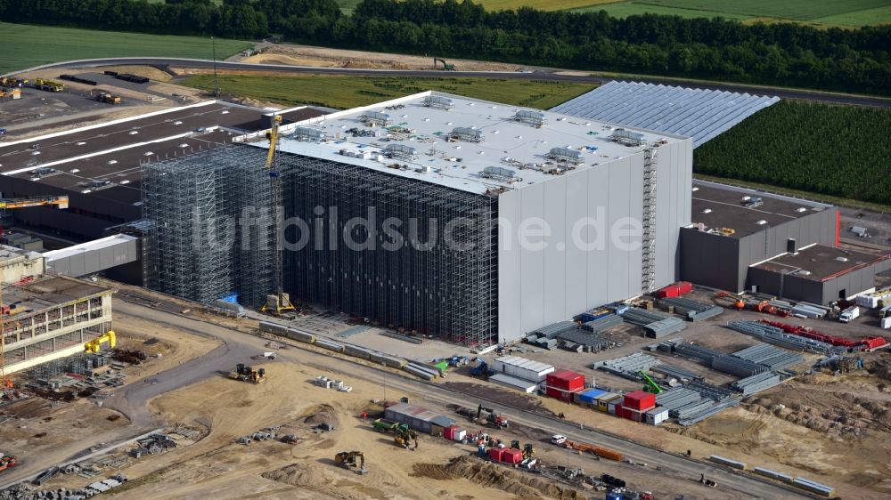 Grafschaft von oben - Erweiterungs - Neubau - Baustelle auf dem Werksgelände der Haribo GmbH in Grafschaft im Bundesland Rheinland-Pfalz, Deutschland