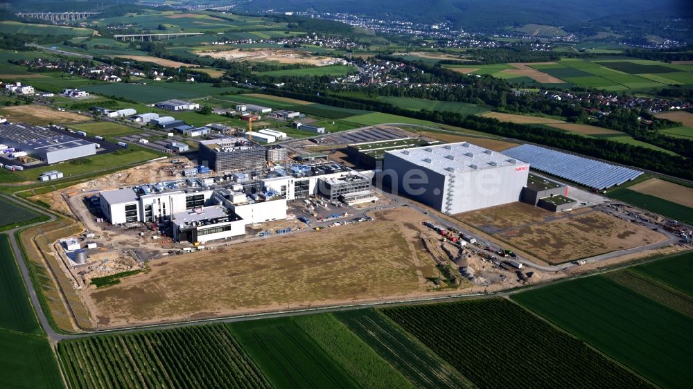 Luftaufnahme Grafschaft - Erweiterungs - Neubau - Baustelle auf dem Werksgelände der Haribo GmbH in Grafschaft im Bundesland Rheinland-Pfalz, Deutschland