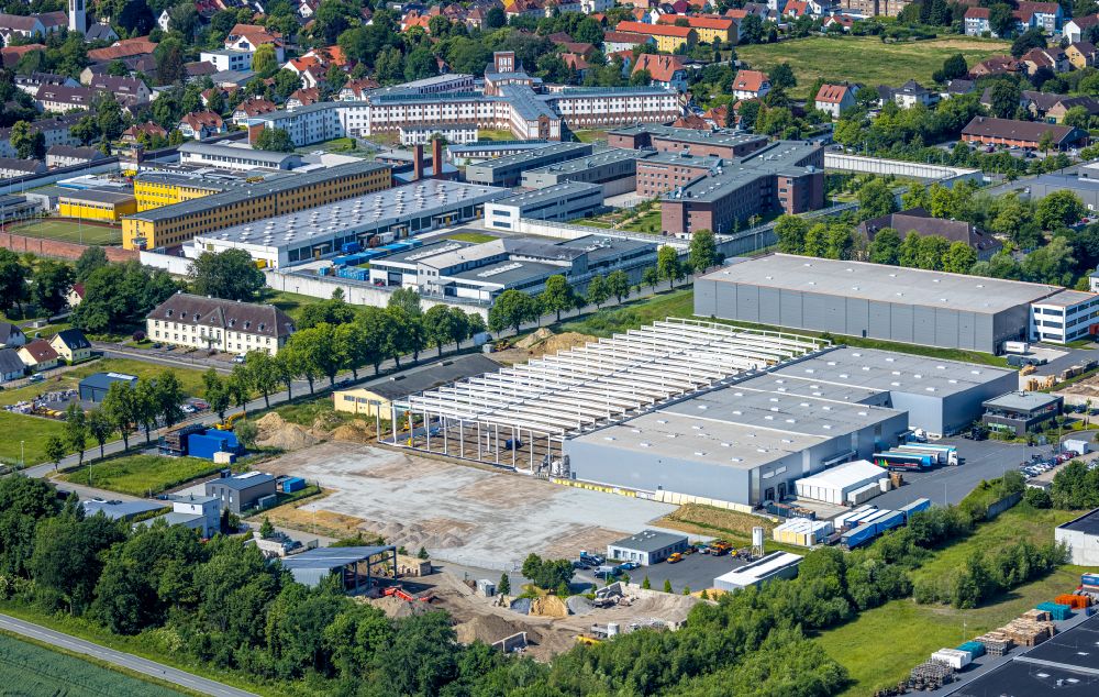 Luftbild Werl - Erweiterungs - Neubau - Baustelle auf dem Werksgelände Kulle Logistik GmbH & Co. KG in Werl im Bundesland Nordrhein-Westfalen, Deutschland