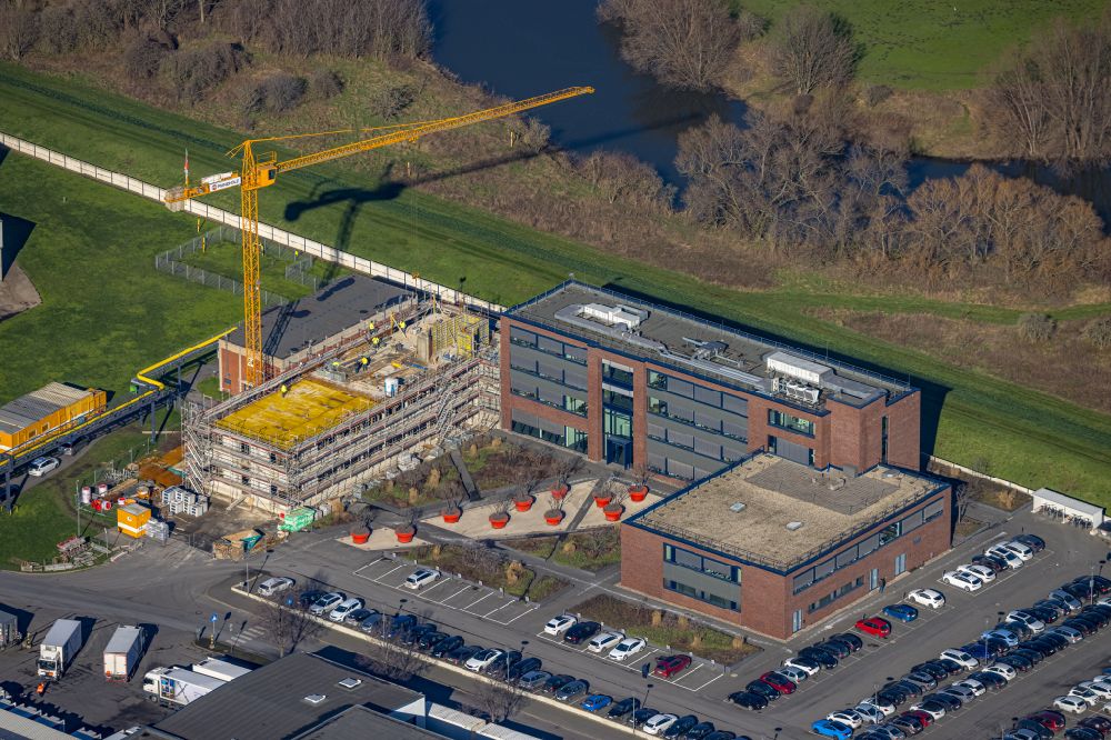Luftbild Lippolthausen - Erweiterungs - Neubau - Baustelle auf dem Werksgelände REMONDIS Production GmbH in Lippolthausen im Bundesland Nordrhein-Westfalen, Deutschland