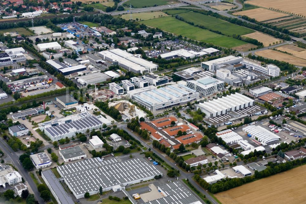 Göttingen von oben - Erweiterungs - Neubau - Baustelle auf dem Werksgelände der Sartorius AG in Göttingen im Bundesland Niedersachsen, Deutschland