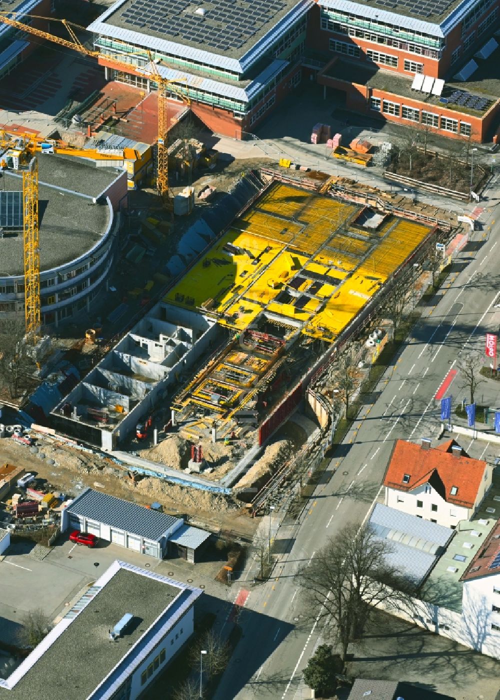 Luftbild Kempten (Allgäu) - Erweiterungs- Neubau der Berufsschule Berufs- und Fachoberschule Kempten in Kempten (Allgäu) im Bundesland Bayern, Deutschland