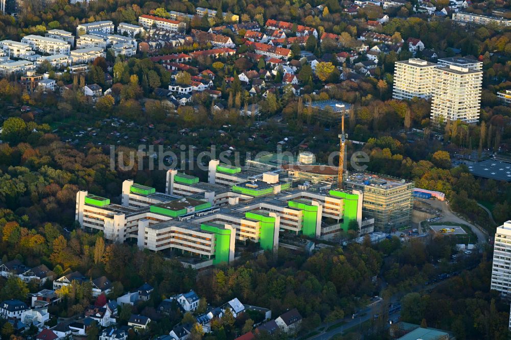 München von oben - Erweiterungs- Neubau auf dem Klinikgelände des Krankenhauses München Klinik Bogenhausen in München im Bundesland Bayern, Deutschland