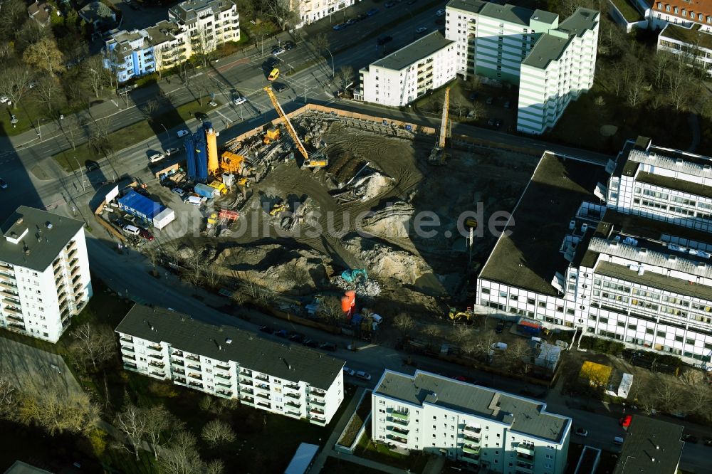 Luftaufnahme Berlin - Erweiterungs- Neubau auf dem Klinikgelände des Krankenhauses Vivantes Klinikum Neukölln in Berlin, Deutschland