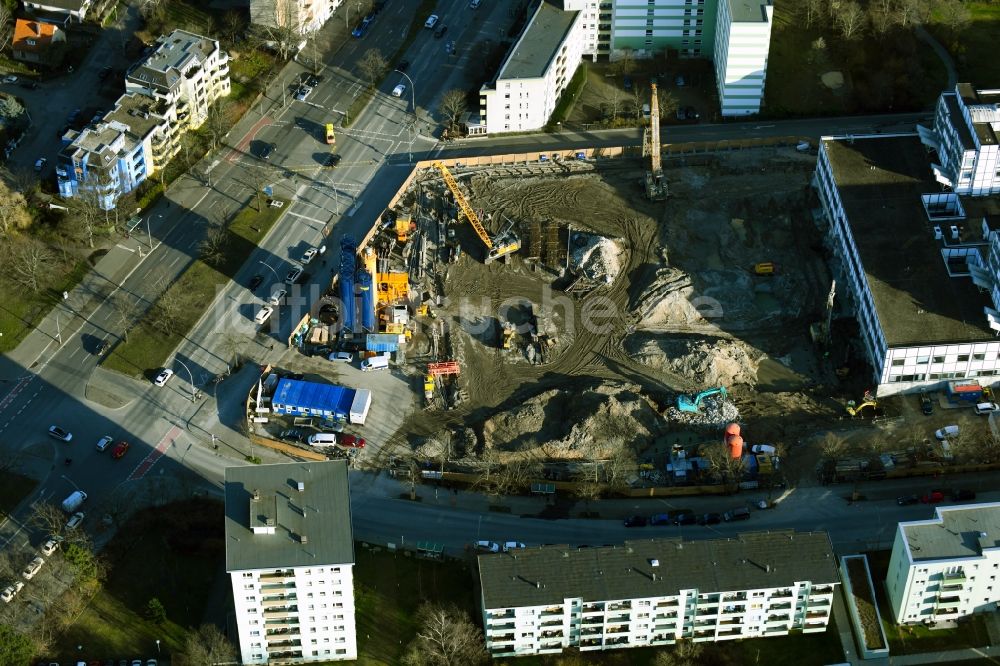Berlin von oben - Erweiterungs- Neubau auf dem Klinikgelände des Krankenhauses Vivantes Klinikum Neukölln in Berlin, Deutschland