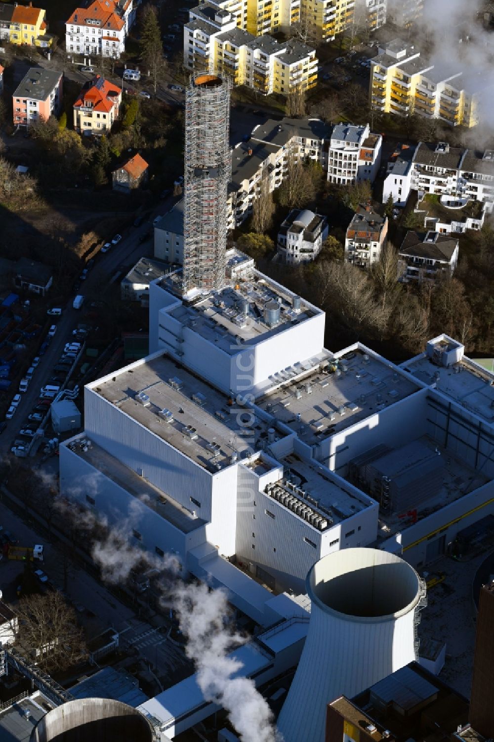 Luftbild Berlin - Erweiterungs- Neubau am Kraftwerk Berlin Lichterfelde