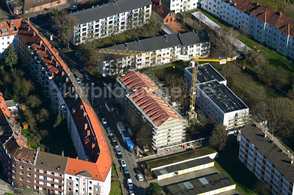 Hannover aus der Vogelperspektive: Erweiterungsbau eines Studenten- Wohnheim in Hannover im Bundesland Niedersachsen, Deutschland
