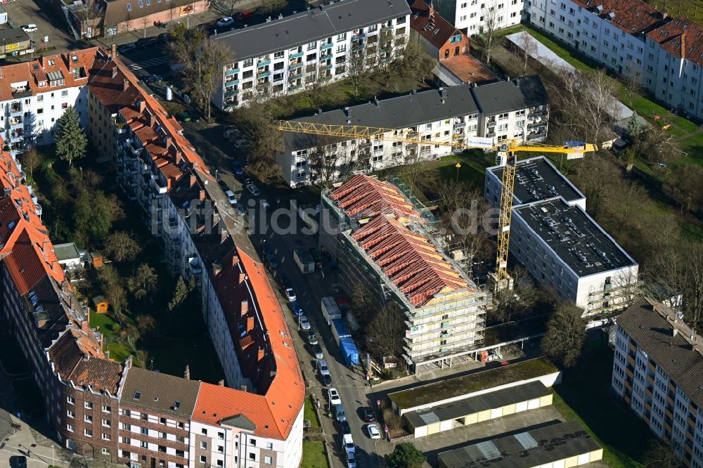 Luftbild Hannover - Erweiterungsbau eines Studenten- Wohnheim in Hannover im Bundesland Niedersachsen, Deutschland