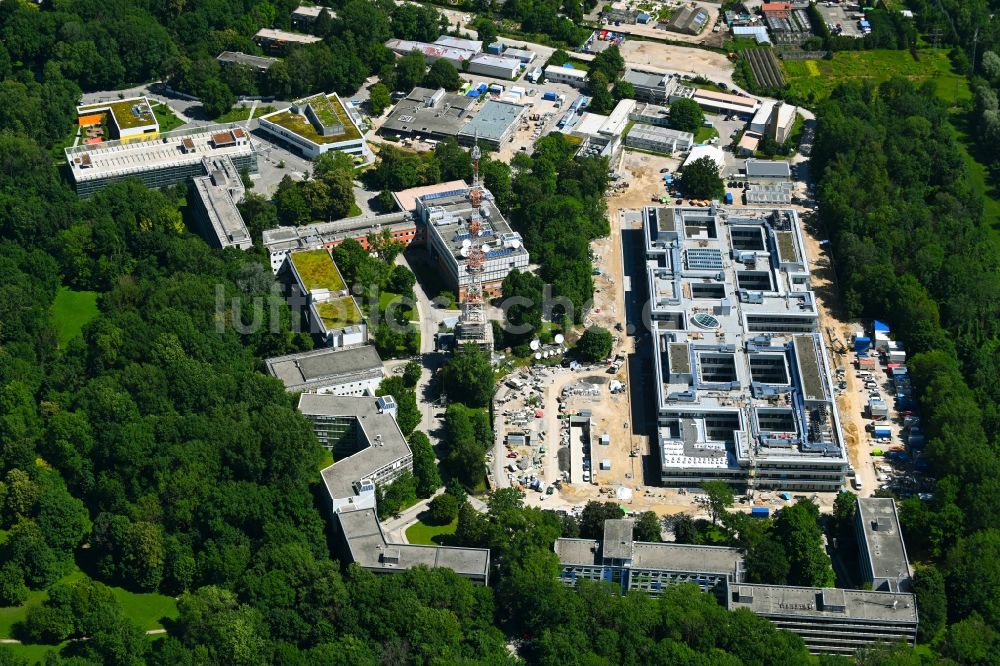 Luftbild München - Erweiterungsbaustelle am Gebäudekomplex des Senders Bayerischer Rundfunk in München im Bundesland Bayern, Deutschland