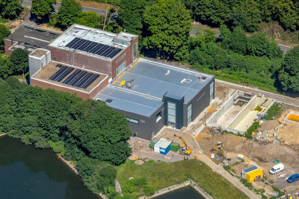 Luftaufnahme Witten - Erweiterungsbaustelle am Wasserwerk und Wasserkraftwerk der Wasserwerke Westfalen GmbH in Witten im Bundesland Nordrhein-Westfalen, Deutschland