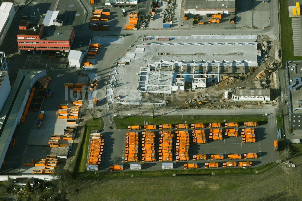 Luftbild Berlin - Erweiterungsbaustelle am Werksgelände der Berliner Stadtreinigungsbetriebe im Ortsteil Britz in Berlin, Deutschland