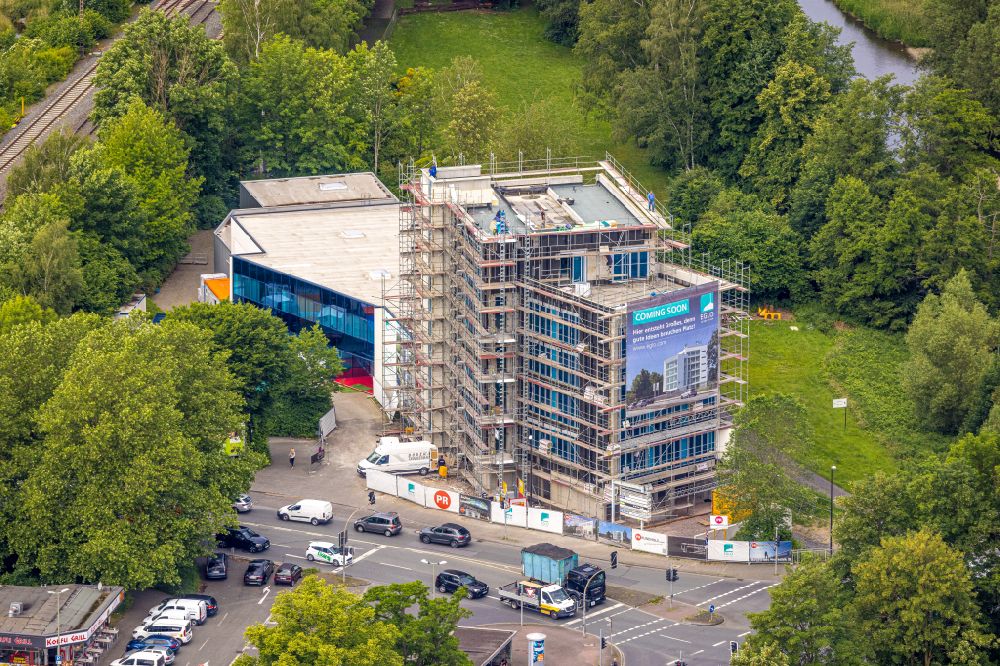 Luftbild Arnsberg - Erweiterungsbaustelle am Werksgelände der EGLO Leuchten GmbH an der Kleinbahnstraße in Arnsberg im Bundesland Nordrhein-Westfalen, Deutschland
